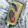 Camellia Personalized Firefighter American Flag Fire Rescue Metal Stainless Steel Tumbler - Double-Walled Insulation Travel Thermal Cup With Lid Gift For Firemen Volunteer