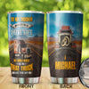 Camellia Personalized Truck To My Trucker Drive Safe Stainless Steel Tumbler - Double-Walled Insulation Travel Thermal Cup With Lid Gift For Husband Valentines Day