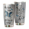 Camellia Personalized Widow Butterfly To A Husband With Wings Jewelry Style Stainless Steel Tumbler - Double-Walled Insulation Thermal Cup With Lid Gift For Memorial Day