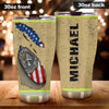 Camellia Personalized Firefighter American Flag Fire Rescue Metal Stainless Steel Tumbler - Double-Walled Insulation Travel Thermal Cup With Lid Gift For Firemen Volunteer