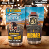 Camellia Personalized Truck To My Trucker Drive Safe Stainless Steel Tumbler - Double-Walled Insulation Travel Thermal Cup With Lid Gift For Husband Valentines Day