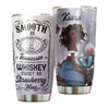 Camellia Personalized Afro Girl Country Music Smooth As Tennessee Strawberry Wine Stainless Steel Tumbler - Double-Walled Insulation Thermal Cup With Lid Gift For Girl Loves Whiskey