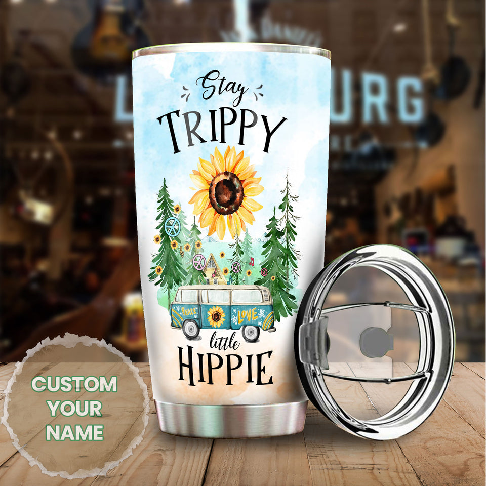 Personalized Stay Trippy Little Hippie Vintage Stainless Steel - General Tumbler view #6