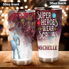 Personalized Superheroes Wear Scrubs Pandemic Graphics Stainless - General Tumbler view #4