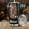 Camellia Personalized Skull King Not Complete Without His Queen Stainless Steel Tumbler - Double-Walled Insulation Travel Thermal Cup With Lid Gift For Valentines Day Couple