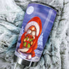 Camellia Personalized Snow Gnomes Wearing Santa Hat Merry Christmas Stainless Steel Tumbler - Double-Walled Insulation Thermal Cup With Lid Gift For Xmas Holiday