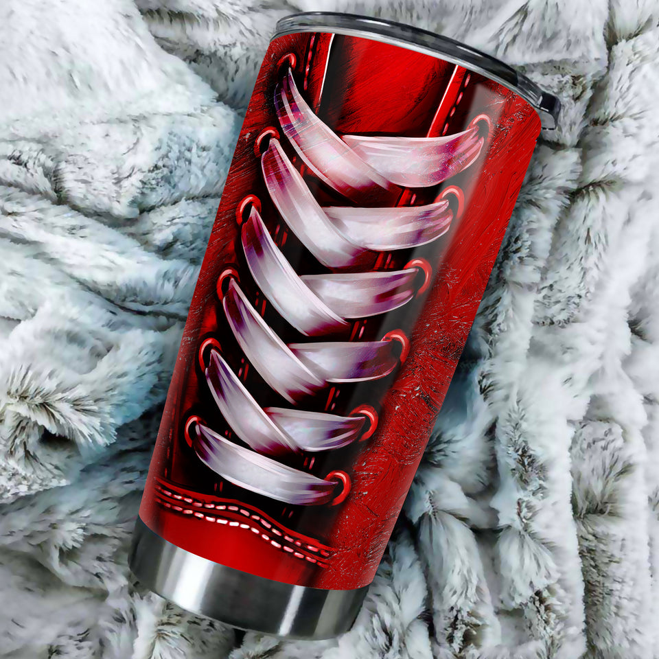 Camellia Personalized Shoes Lace Red Sneakers Star Vintage Graphic Stainless Steel Tumbler - Double-Walled Insulation Travel Thermal Cup With Lid Gift For Teenager Birthday