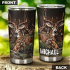 Camellia Personalized Deer Forest Hunting Graphics Stainless Steel Tumbler - Double-Walled Insulation Travel Thermal Cup With Lid Gift For Deer Hunter Men