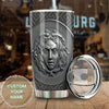 Camellia Personalized Viking Medusa Metal Style Stainless Steel Tumbler - Double-Walled Insulation Travel Thermal Cup With Lid Gift For Viking Lover