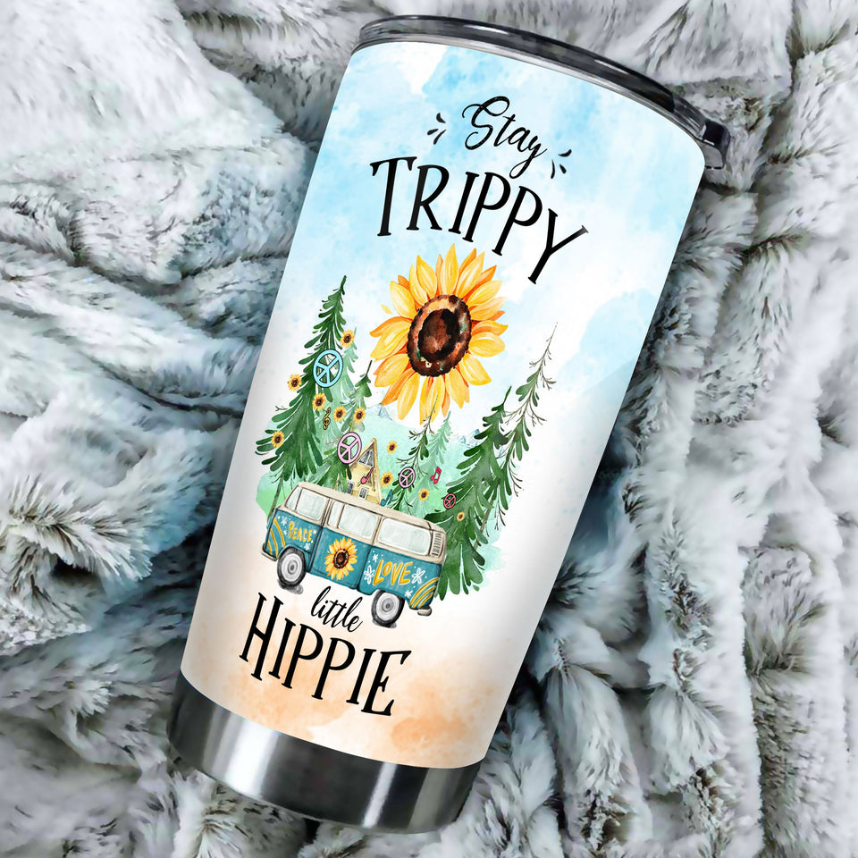 Personalized Stay Trippy Little Hippie Vintage Stainless Steel - durable hot & cold beverage tumbler view #3