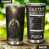 Camellia Personalized Valkyrie Nutrition Facts Heroine Viking Stainless Steel Tumbler - Double-Walled Insulation Thermal Cup With Lid Gift For Girl Women Valkyrie Lover