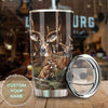 Camellia Personalized Deer Forest Hunting Graphics Stainless Steel Tumbler - Double-Walled Insulation Travel Thermal Cup With Lid Gift For Deer Hunter Men