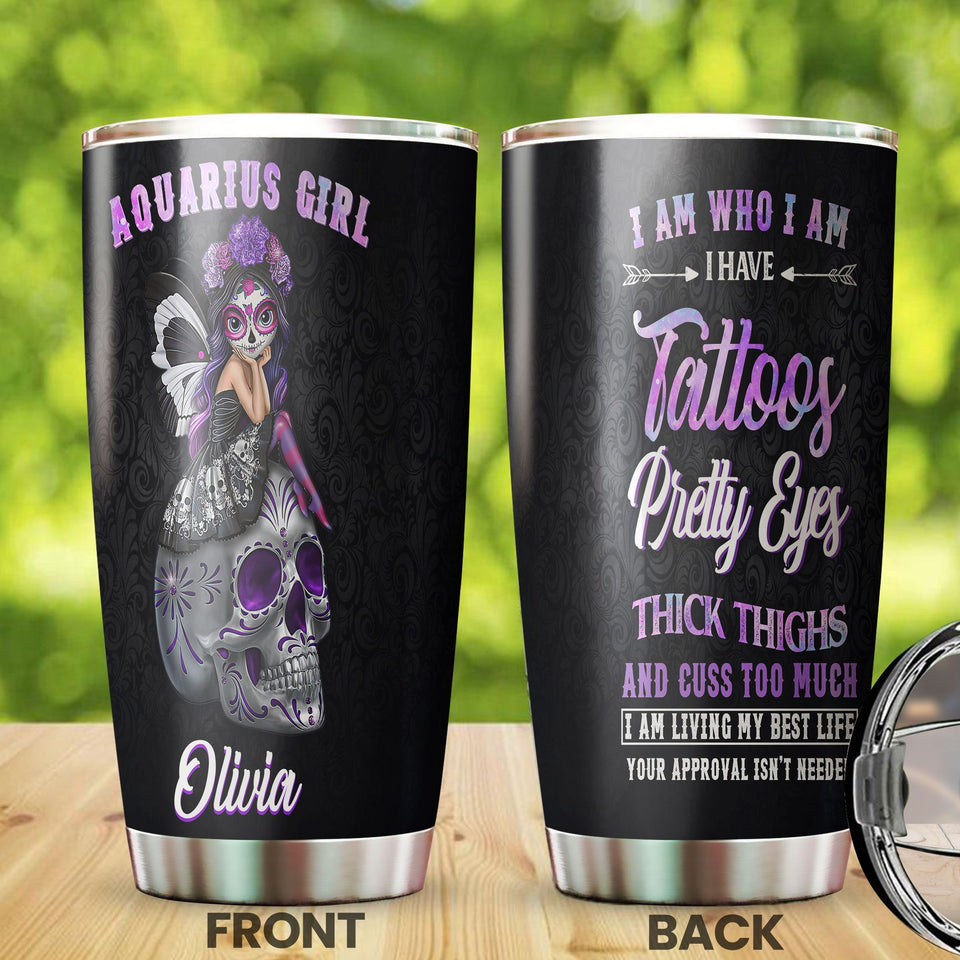 Aquarius Girlpersonalized KD2 Hnm1012001 Stainless Steel Tumbler - General Tumbler view #5