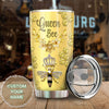 Camellia Personalized Queen Bee Honey Jewelry Style Stainless Steel Tumbler - Double-Walled Insulation Thermal Cup With Lid Gift For Girls Animal Lover