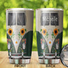 Camellia Personalized Sunflower Hippie Peace Lover Butterfly Graphics Stainless Steel Tumbler - Double-Walled Insulation Thermal Cup With Lid Gift For Hipster