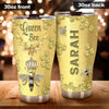 Camellia Personalized Queen Bee Honey Jewelry Style Stainless Steel Tumbler - Double-Walled Insulation Thermal Cup With Lid Gift For Girls Animal Lover
