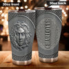 Camellia Personalized Viking Medusa Metal Style Stainless Steel Tumbler - Double-Walled Insulation Travel Thermal Cup With Lid Gift For Viking Lover