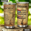Camellia Personalized Librarian Powerful Search Engine Vintage Nutrition Facts Stainless Steel Tumbler - Double-Walled Insulation Thermal Cup With Lid Gift For Nerd Librarian