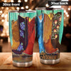Personalized Hippie Cowboy Boots Painting Vintage Graphic - Horse Lovers Tumbler view #4