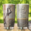 Camellia Personalized Afro Girl Kneels Before God Stand Before Anyone Stainless Steel Tumbler - Double-Walled Insulation Thermal Cup With Lid For Faith Believer Women
