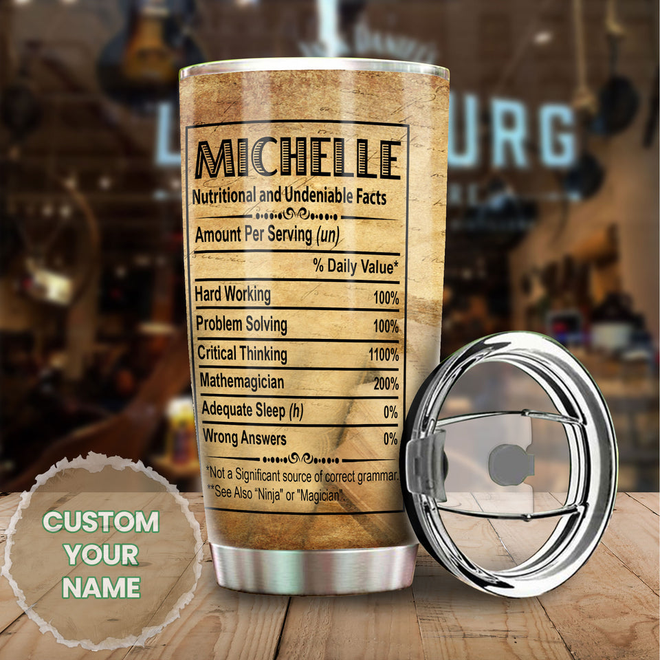 Camellia Personalized Librarian Powerful Search Engine Vintage Nutrition Facts Stainless Steel Tumbler - Double-Walled Insulation Thermal Cup With Lid Gift For Nerd Librarian