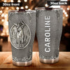 Camellia Personalized Deer Forest Hunting Silver Metal Style Stainless Steel Tumbler - Double-Walled Insulation Travel Thermal Cup With Lid Gift For Hunter Dad