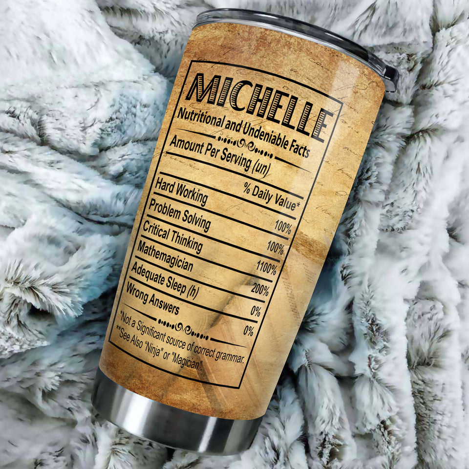Camellia Personalized Librarian Powerful Search Engine Vintage Nutrition Facts Stainless Steel Tumbler - Double-Walled Insulation Thermal Cup With Lid Gift For Nerd Librarian