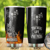 Camellia Personalized The Real Life Partner Skeleton Motorcycling Graphics Stainless Steel Tumbler - Double-Walled Insulation Thermal Cup With Lid Gift For Biker Men