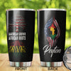 Camellia Personalized 3D American Grown African Roots Stainless Steel Tumbler - Customized Double-Walled Insulation Therma Cup With Lid