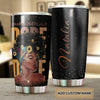 Personalized Unapologetically Dope Afro Girl Black Women - double-wall vacuum insulated coffee travel tumbler detail