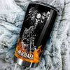 Camellia Personalized The Real Life Partner Skeleton Motorcycling Graphics Stainless Steel Tumbler - Double-Walled Insulation Thermal Cup With Lid Gift For Biker Men