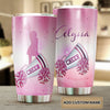 Camellia Personalized Cheerleading Girl Pink Graphics Stainless Steel Tumbler - Double-Walled Insulation Sporty Thermal Cup With Lid Gift For Cheerleaders Teenager Girl