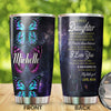 Camellia Personalized Butterfly To My Daughter Loving Letter Stainless Steel Tumbler - Double-Walled Insulation Travel Thermal Cup With Lid Mom Gift For Daughter