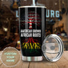 Camellia Personalized 3D American Grown African Roots Stainless Steel Tumbler - Customized Double-Walled Insulation Therma Cup With Lid