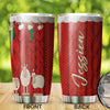 Camellia Personalized Christmas Wools Red Socks Sheep Yarn Knitting Stainless Steel Tumbler - Double-Walled Insulation Thermal Cup With Lid Xmas Gift For Crocheting Lover
