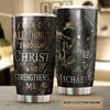 Personalized Archer I Can Do All Christ Strengthens Me Stainless - double-wall vacuum insulated coffee travel tumbler detail
