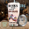 Camellia Personalized Books Chocolate Want Them All Girl Stainless Steel Tumbler - Double-Walled Insulation Travel Thermal Cup With Lid Gift For Nerd Book Sweet Lover Girl