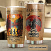 Personalized Salem Sanctuary for Wayward Cats Black Cat Skull - double-wall vacuum insulated coffee travel tumbler detail