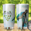 Camellia Personalized Sea Turtle I Am A Turtleaholic Graphics Stainless Steel Tumbler - Double-Walled Insulation Travel Thermal Cup With Lid Gift For Turtle Sea Lover