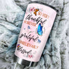 Camellia Personalized Butterfly Thankful Forever Unbelievably Blessed Stainless Steel Tumbler - Double-Walled Insulation Thermal Cup With For Memorable Day