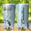 Camellia Personalized I'm A Sharkholic Shark Breeds Knowledge Stainless Steel Tumbler - Double-Walled Insulation Travel Thermal Cup With Lid Gift For Scuba Diver Shark Lover