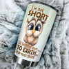 Camellia Personalized Cute Owl I'm Not Short Stainless Steel Tumbler - Double-Walled Insulation Thermal Cup With Lid Gift For Kids Girls Animal Lover