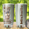 Camellia Personalized Cute Owl I'm Not Short Stainless Steel Tumbler - Double-Walled Insulation Thermal Cup With Lid Gift For Kids Girls Animal Lover