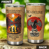 Personalized Salem Sanctuary for Wayward Cats Black Cat Skull - Cat Lovers Tumbler view #5