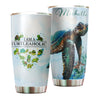 Camellia Personalized Sea Turtle I Am A Turtleaholic Graphics Stainless Steel Tumbler - Double-Walled Insulation Travel Thermal Cup With Lid Gift For Turtle Sea Lover