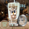 Camellia Personalized Cute Owl I'm Not Short Stainless Steel Tumbler - Double-Walled Insulation Thermal Cup With Lid Gift For Kids Girls Animal Lover