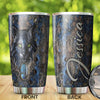 Camellia Personalized Wild Cat Wooden Style Vintage Stainless Steel Tumbler - Double-Walled Insulation Travel Thermal Cup With Lid Gift For Pet Lover Cat Mom