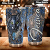Camellia Personalized Wild Cat Wooden Style Vintage Stainless Steel Tumbler - Double-Walled Insulation Travel Thermal Cup With Lid Gift For Pet Lover Cat Mom