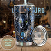 Camellia Personalized Wild Cat Wooden Style Vintage Stainless Steel Tumbler - Double-Walled Insulation Travel Thermal Cup With Lid Gift For Pet Lover Cat Mom