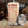 Camellia Personalized Guitarist Nutrition Facts Funny Stainless Steel Tumbler - Double-Walled Insulation Thermal Cup With Lid Gift For Bass Guitar Player